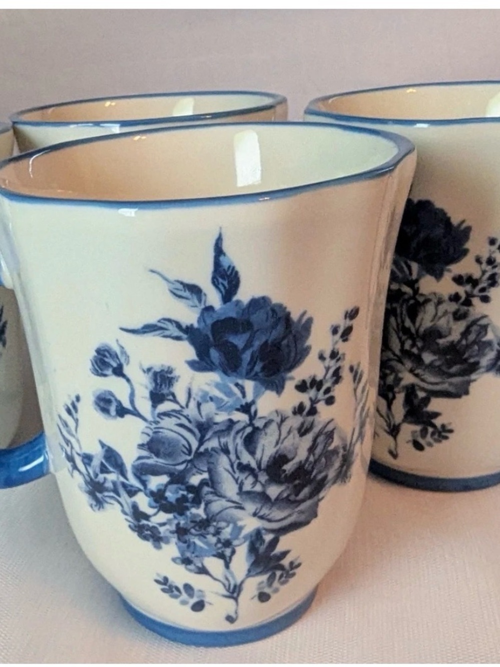 The Pioneer Woman Delilah Blue and White Floral Ceramic Mug Set